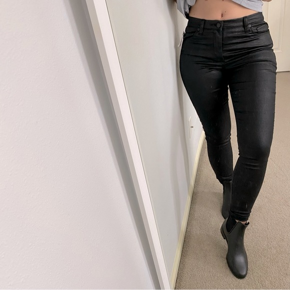 NEW BlankNYC The Bond Coated Leather Midrise SkinnyJeans Black size 27 - Picture 3 of 16